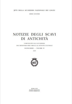 La foto mostra la copertina della rivista notizie degli scavi di antichità dove è pubblicato un articolo su Arena